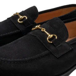 Tricker's Trickers x Clutch Cafe Leon Horsebit Loafer Black Repello Suede