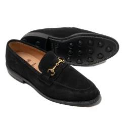 Tricker's Trickers x Clutch Cafe Leon Horsebit Loafer Black Repello Suede