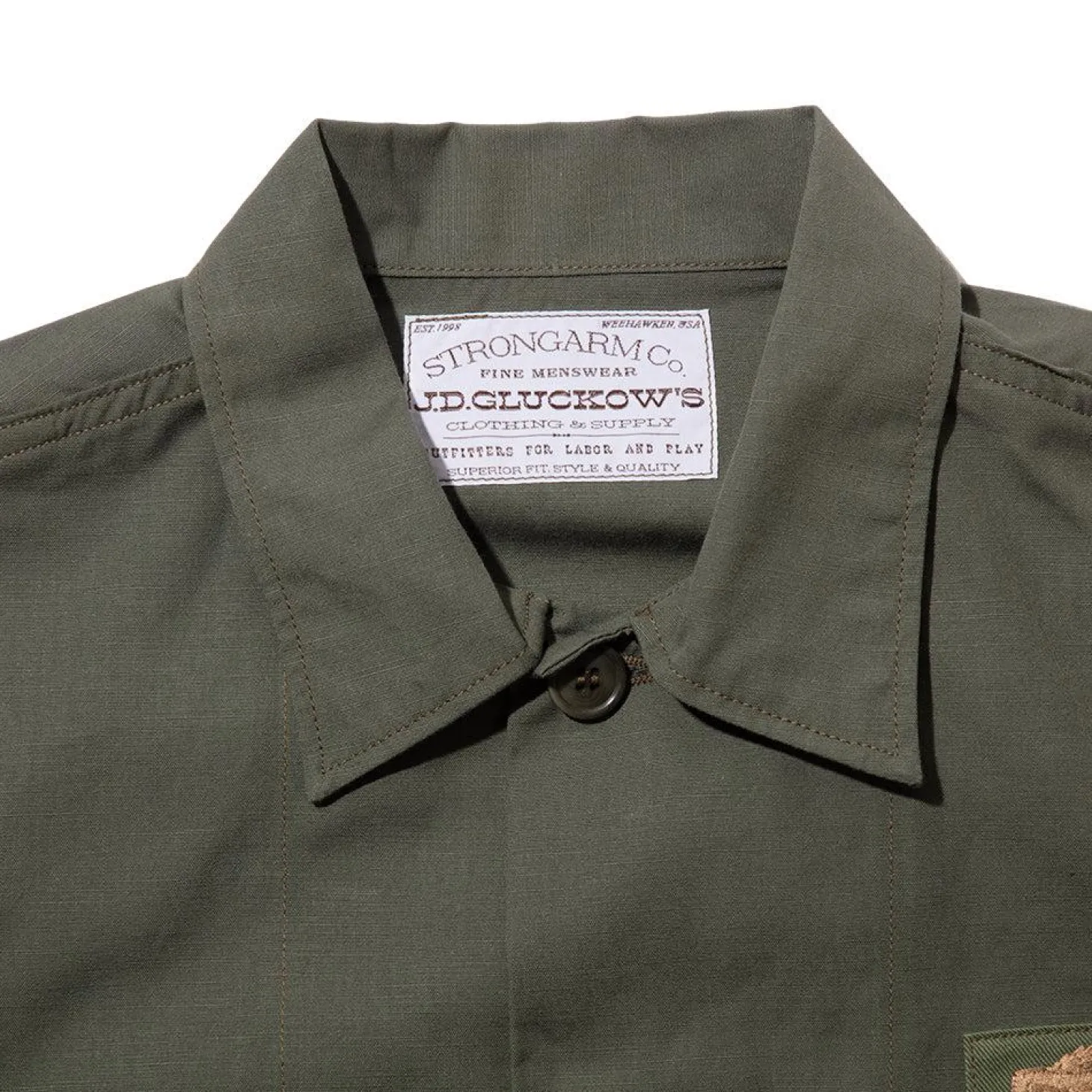 Warehouse & Co x John Gluckow Warehouse & Co. x John Gluckow PX Poplin Shirt Olive