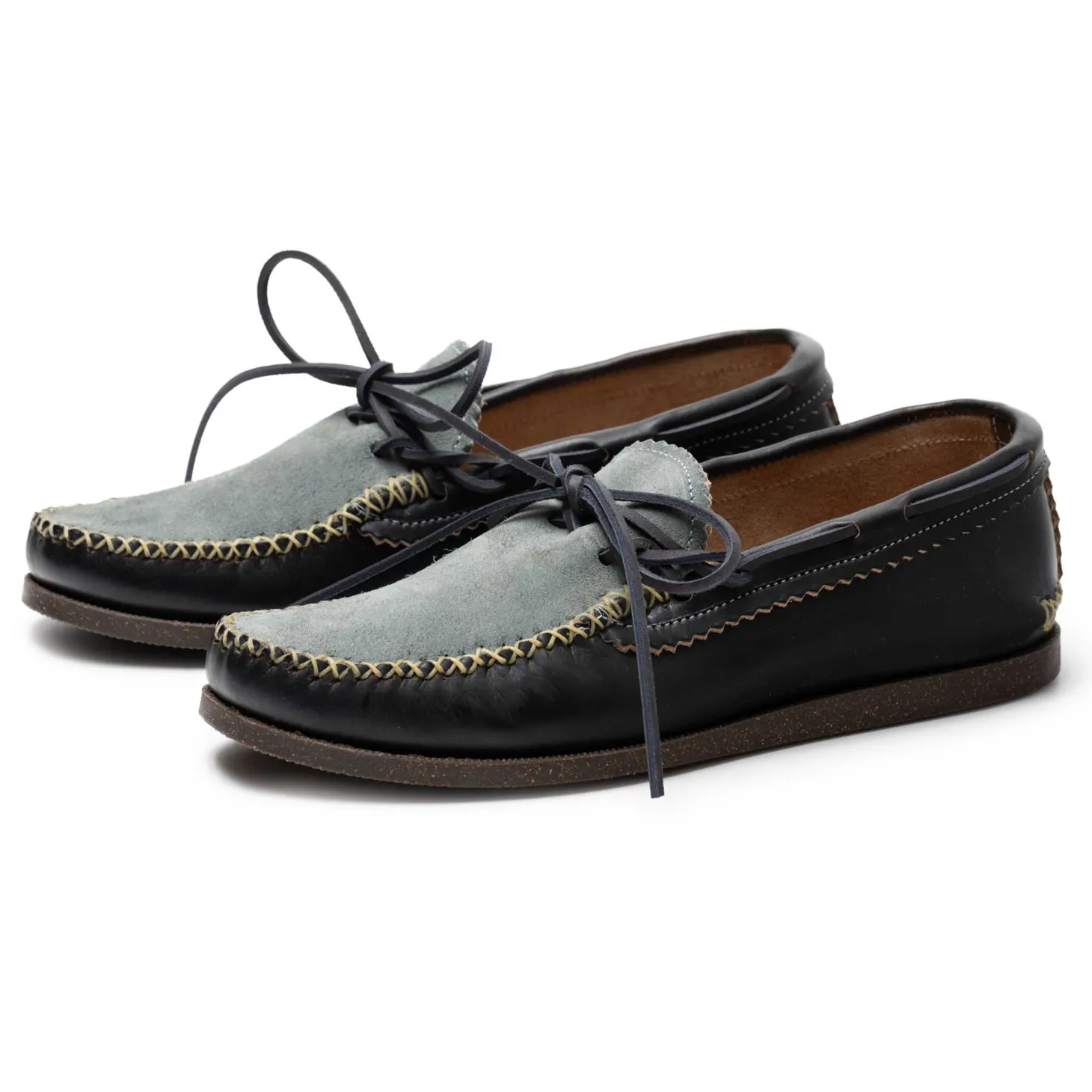 Yuketen Canoe Moc w/ Camp Sole Black x Stone Wash Denim